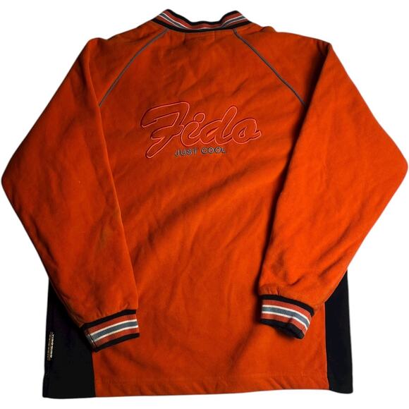 Fido Dido 90s Orange Half Zip Youth Pullover Sweater - Picture 2 of 3